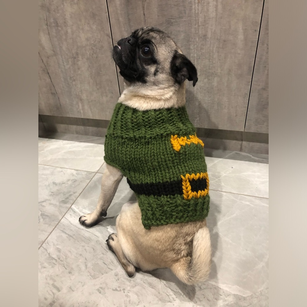 NEW! Pug Elf Sweater
